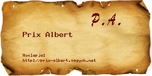 Prix Albert névjegykártya